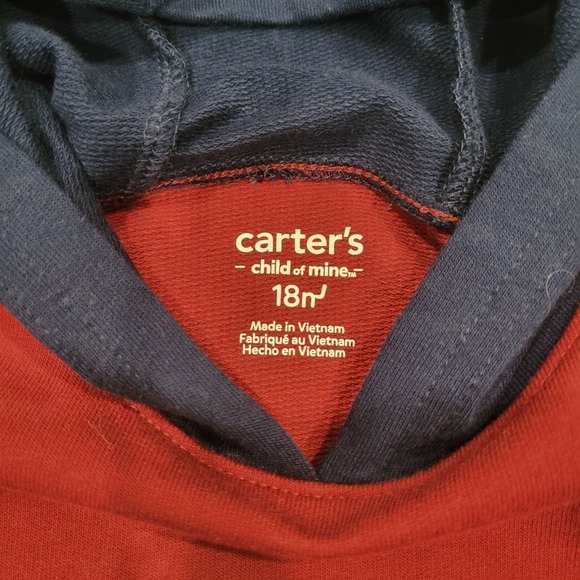 Carter's Football Hoodie Pullover Daddy's Game Day Buddy Red Blue 18M - Picture 3 of 4
